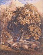 Samuel Palmer, Pastoral with a Horse Chestnut Tree